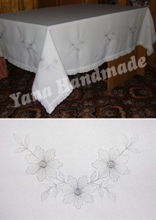 Скатертина вишита - Срібна